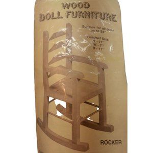 Wood Doll Furniture Wood Kit Rocker Colony Collection Pre-Cut Natural Finish nev